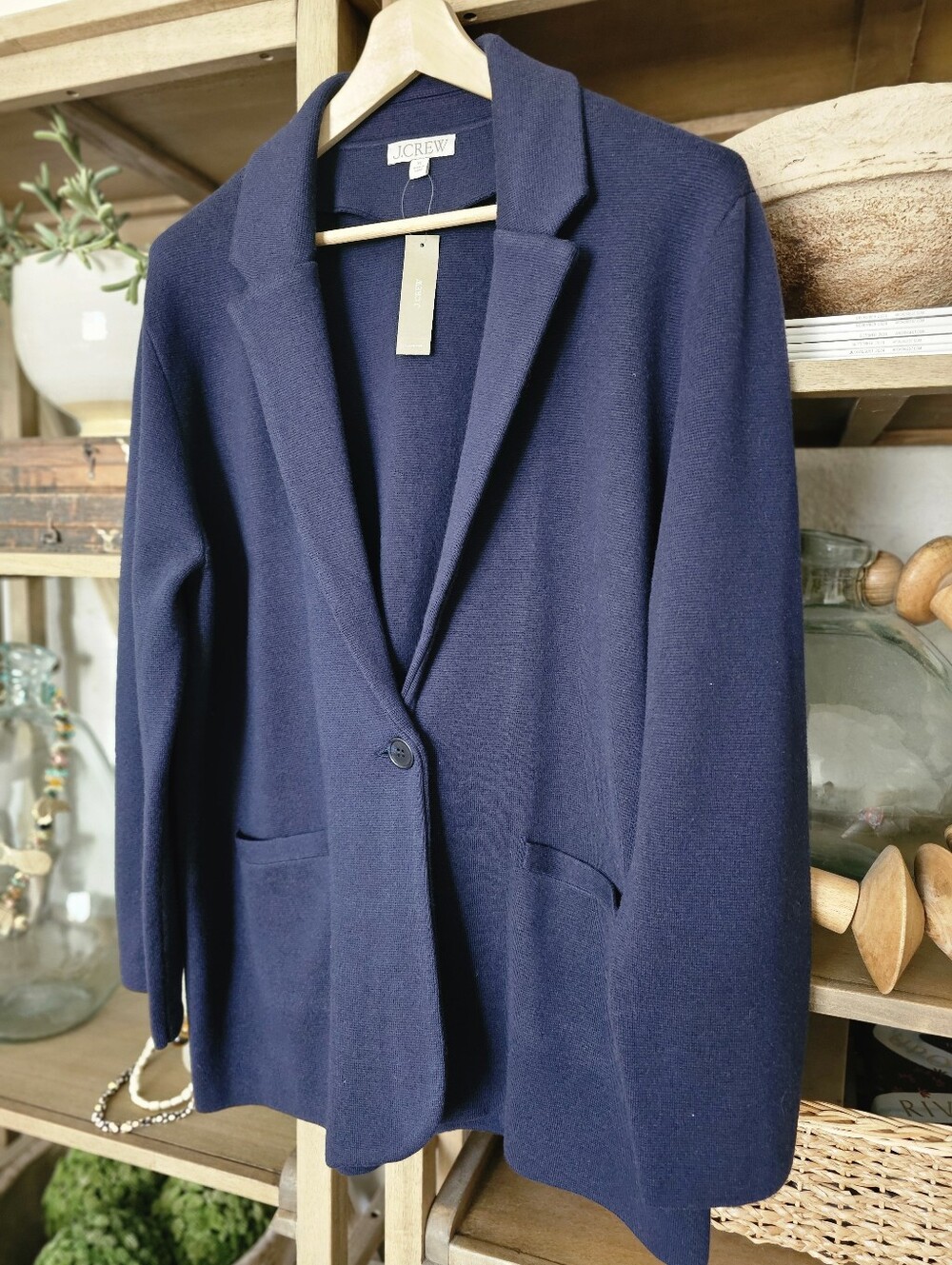 J.CREW Sweater-blazer Navy Sz XL NWT